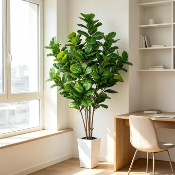 6FT Artificial Fiddle Leaf Fig Tree Tall Fake Green Plants Indoor