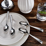 Premium 20/45/65-Piece Louis Hammered Silverware Set with Squared Edge, 18/10 Stainless Steel, Service for 4/8/12