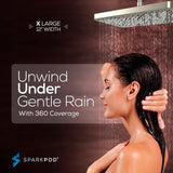 12 Inch Rectangle Rain Shower Head - Ceiling or Wall Mount Rainfall Shower Head - Large Coverage Showerhead
