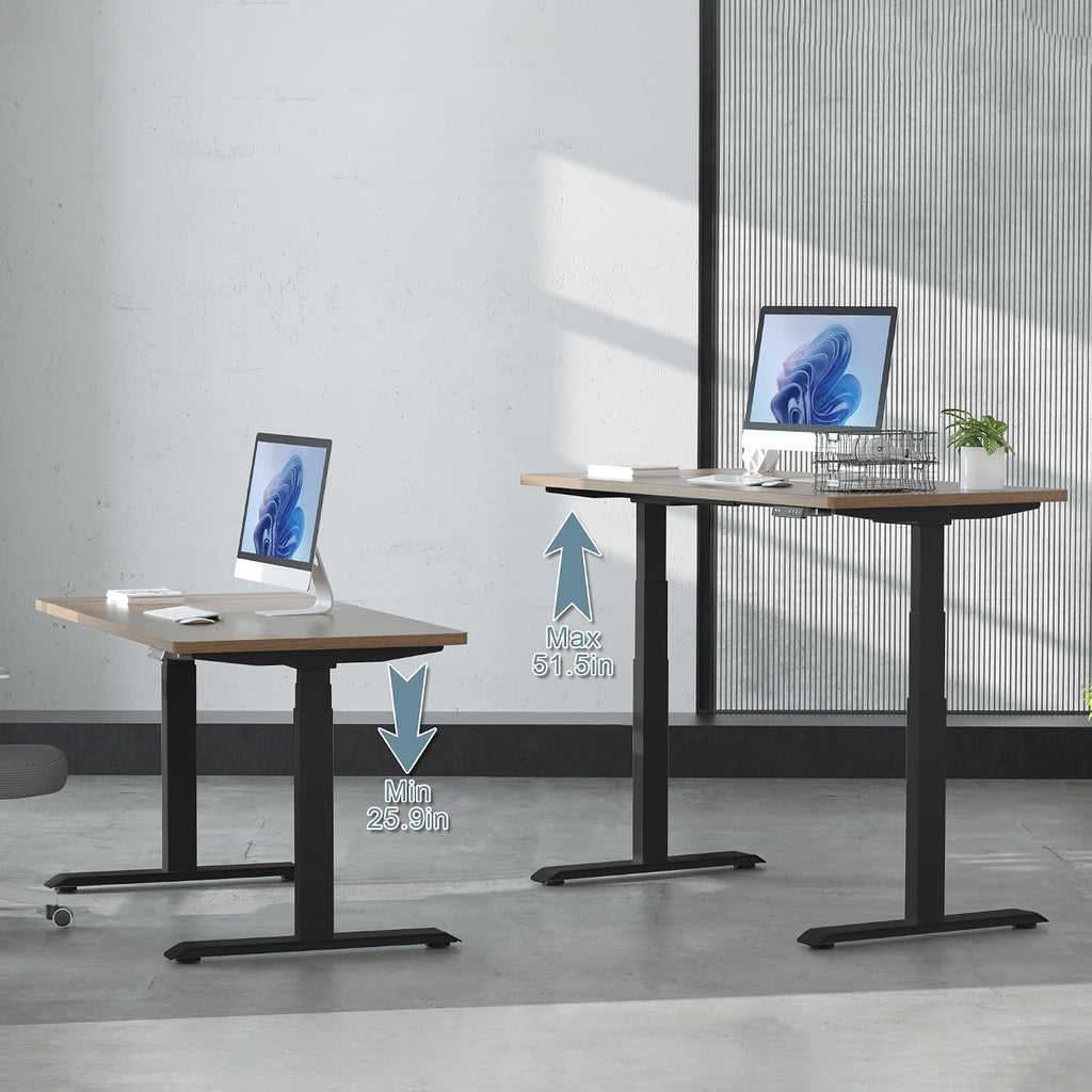Dual Motor Electric Standing Desk Frame 3 Tier Legs Height Adjustable Handset with USB A+ C Ports Sit Stand up Desk