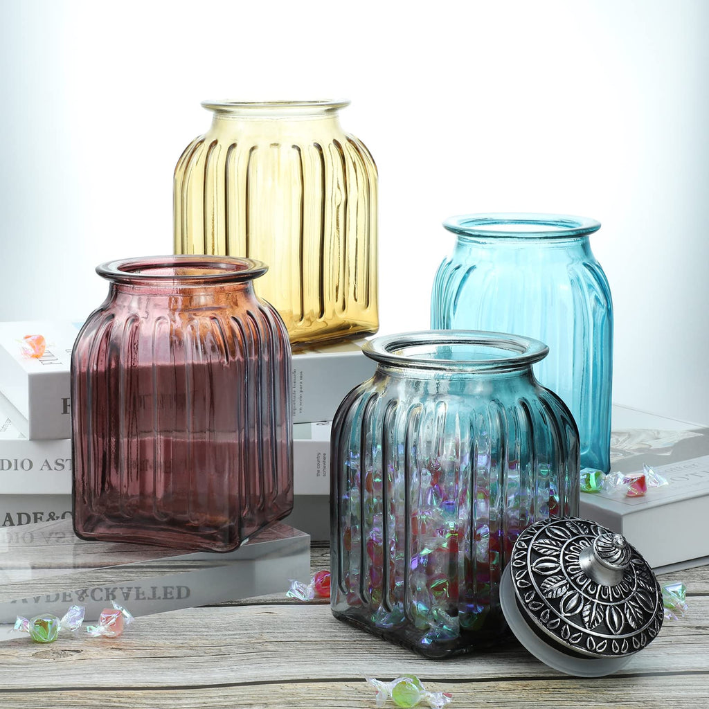 Vintage Crystal Glass Candy Jar with Lid Food Jar Nut Jar Jewelry Box Wedding Candy Buffet Jars Kitchen Storage
