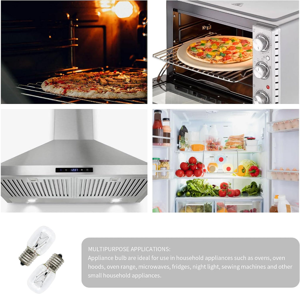 Bulb 40W 125V Microwave Oven Light, Microwave Light Bulbs Under Hood 40 Watt Appliance Bulb Fit for Refrigerator