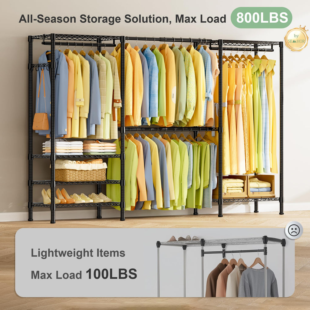 E06 Expandable Heavy Duty Clothes Rack for Reach-in Closet
