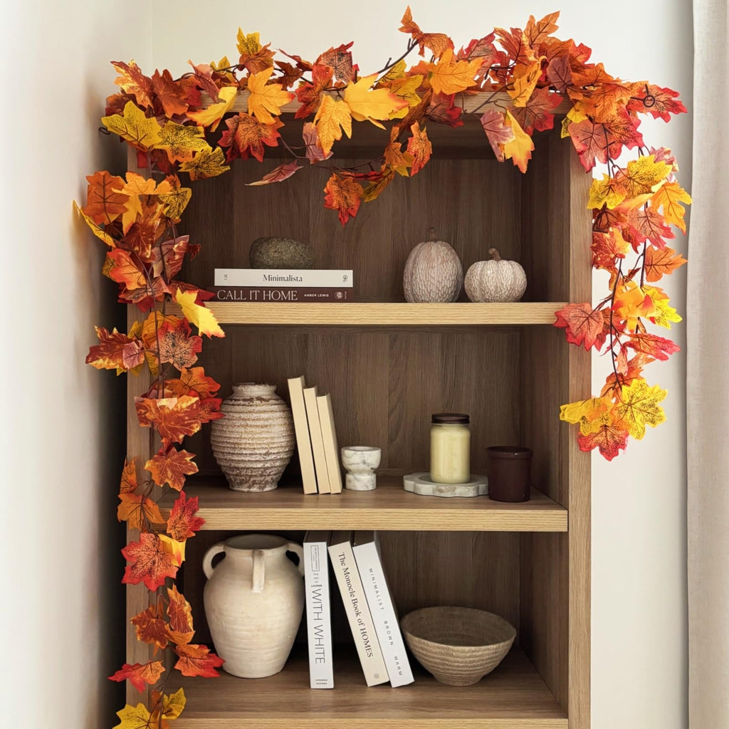 36 Pack Fall Leaf Garland, Total212.4Ft Artificial Fall Vines Autumn Garland Fall Maple Leaves Thanksgiving Decor