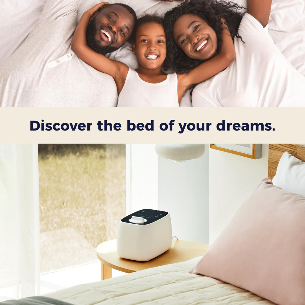 EQM350 Water Heated Mattress Pad Queen Size, Fast Heating Water Bed Warmer, Dual-Zone Temp Control, Low EMF, Water