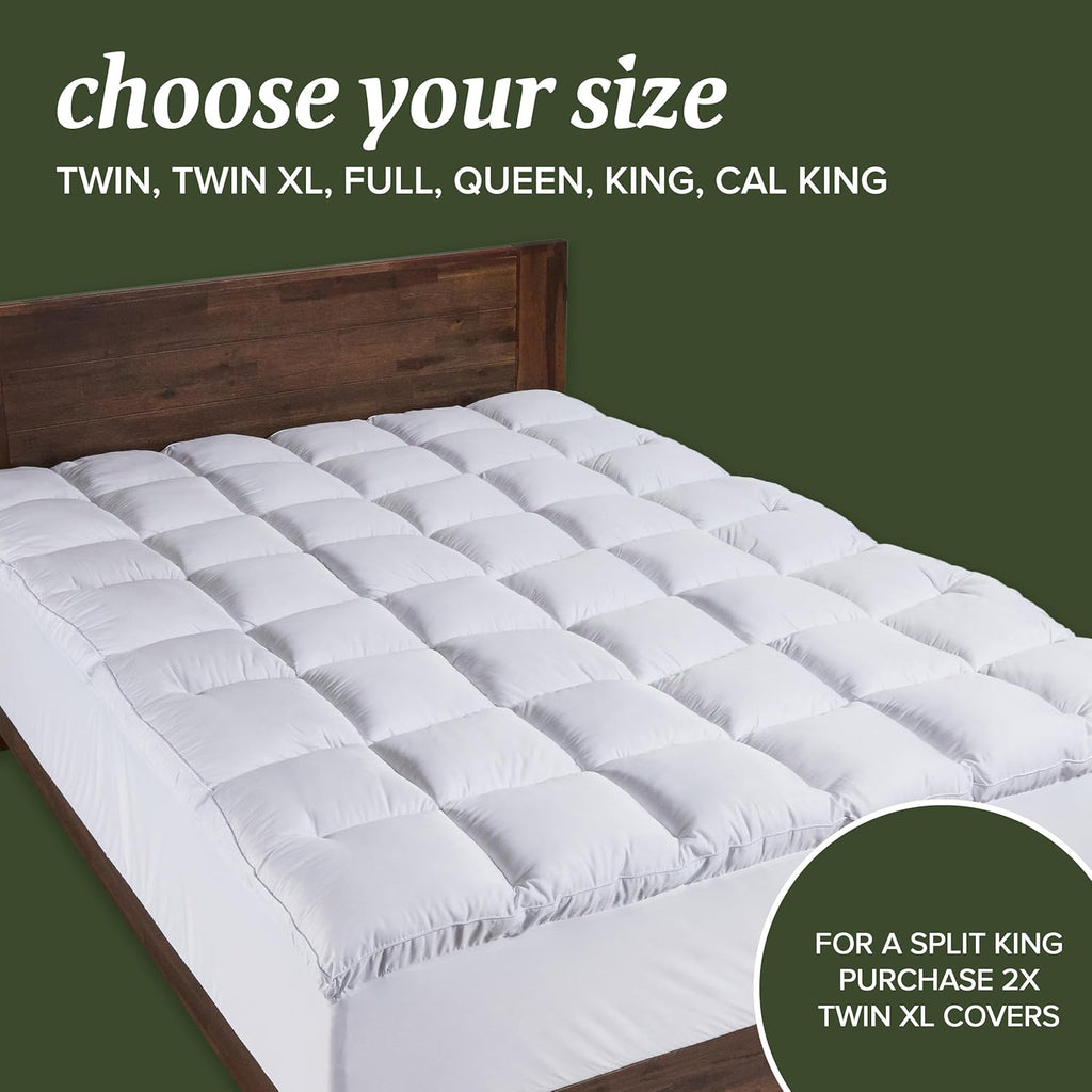 Queen Size Mattress Pad (Extra Padded) & Protector Hybrid - Quilted Pillow Top Mattress Cover - Thick, Plush, Fitted