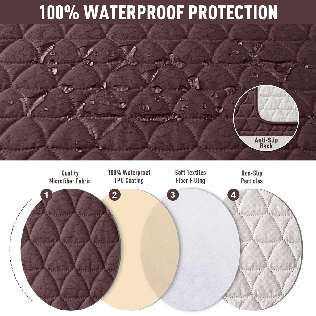 100% Waterproof Reclining Couch Cover for 3 Seater Recliner Sofa