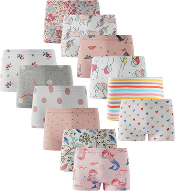 Girls Soft Boyshort Panties Cotton Briefs Kids Underwear