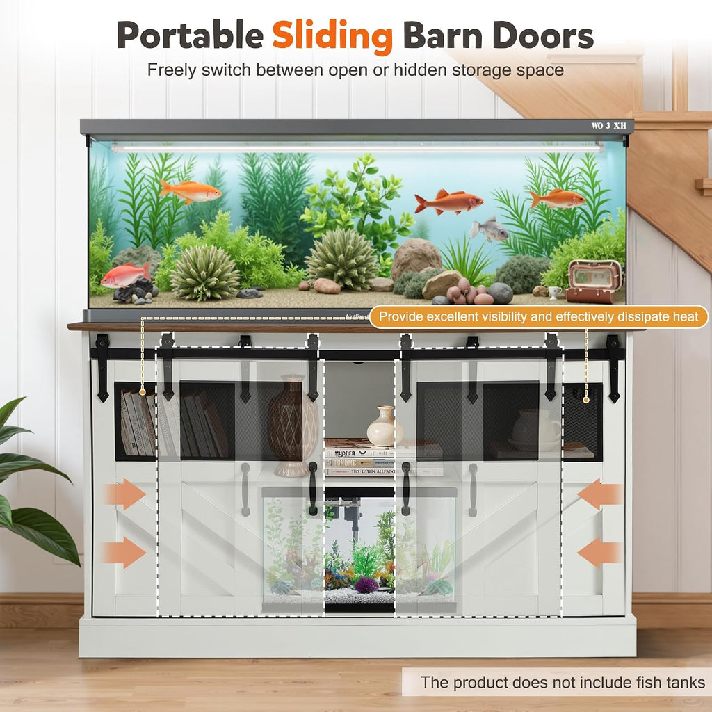 55-75 Gallon Large Fish Tank Stand with Power Outlet, 1300LBS