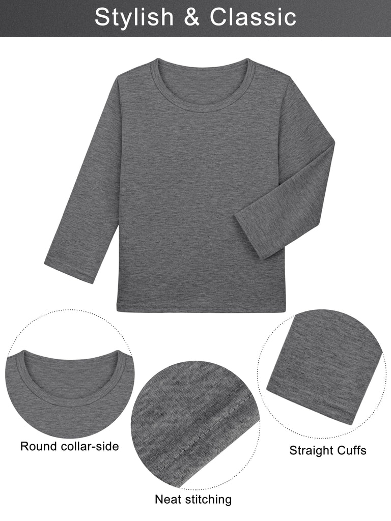 5 Pack Boy and Toddlers Long Sleeve Shirts Kids Top Tees Shirts