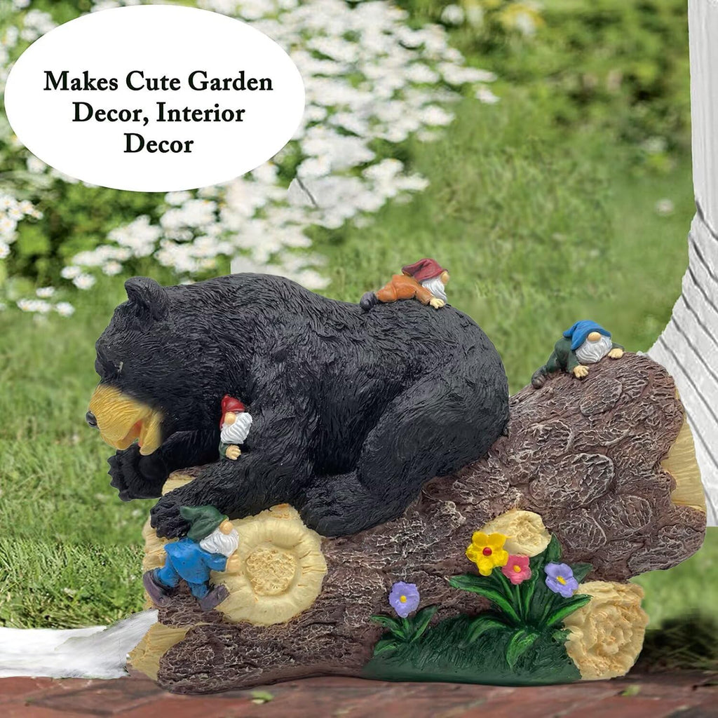 Gutter Downspout Extension Garden Decor, Outdoor Statue Curious Bear Sculpture & Statue Gutter Extender Decor