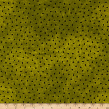 Woolies Flannel Polka Dots Green, Fabric by the Yard