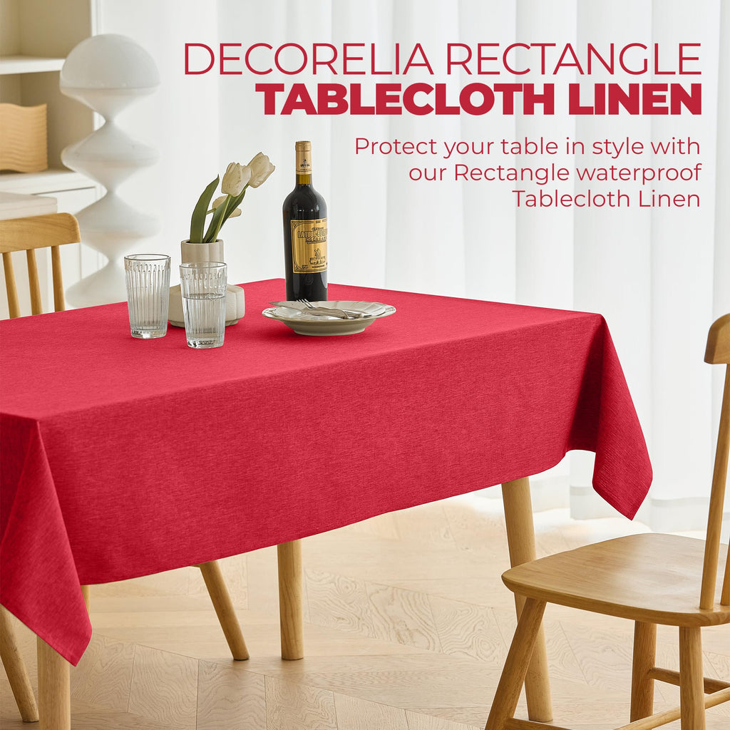 Waterproof Wipe Clean Table Cloth for 10ft Banquet Rectangle Table, Outdoor Spillproof Wrinkle Free Tablecloth for