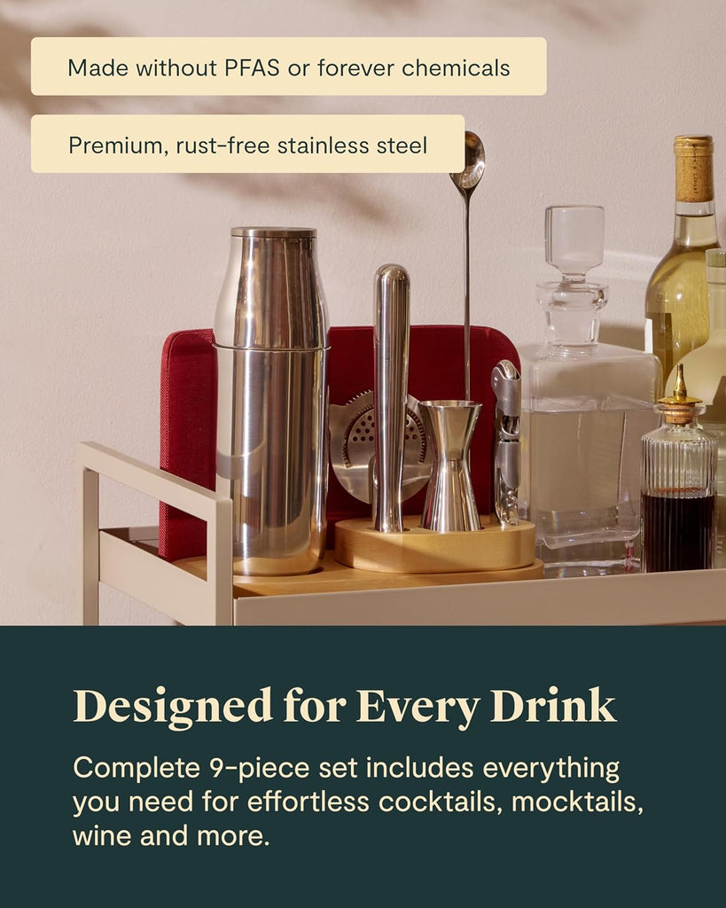 9-Piece Complete Bar Set with Organizer - Set of 9
