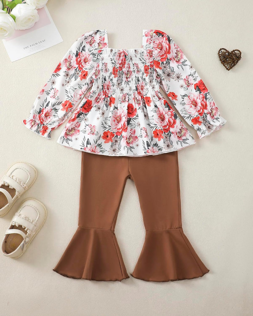 Baby Girl Clothes Toddler Girl Outfits Fall Winter Long Sleeve T Shirts Top Flare Leggings Pants Kids Clothing