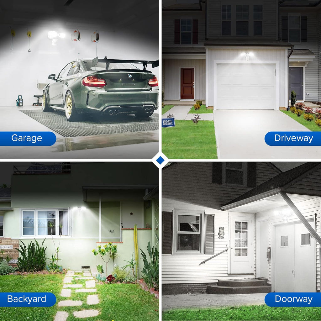 18W 1800LM LED Motion Sensor Outdoor Lights, Energy Saving Security Light, 200W Equiv. 5000K Dusk to Dawn Flood