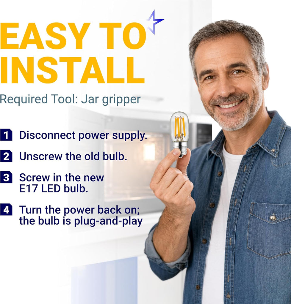 E17 T7 LED Bulb 2W 120V (25W Equivalent) 2700K Warm White
