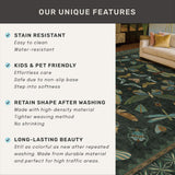 8 ft Long Hallway Runner Rug - Boho Green Rug for Kitchen Floor, Entrance Indoor, Washable Wide Runn