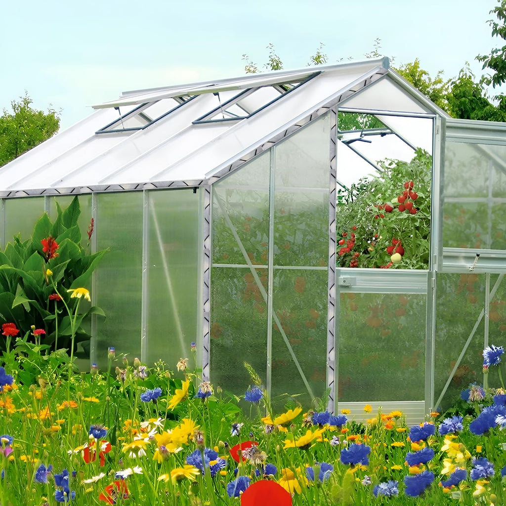 20 Set 6.6 Ft Greenhouse Lock Channel and Spring Wire, Aluminum Alloy Lock Channel and PVC Coated Spring Wires for