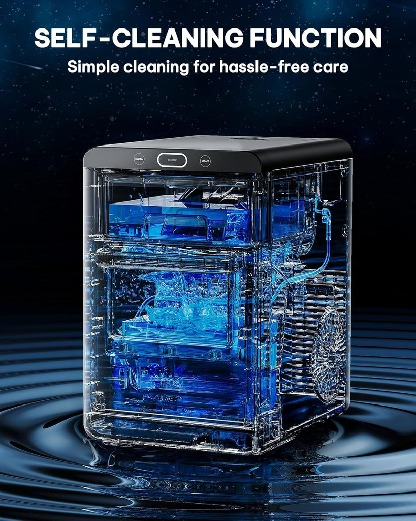 Nugget Ice Maker Countertop, Crushed Ice Maker & Pebble Ice Machine Produces 44lbs/24h with Front Pull-Out Water Tank