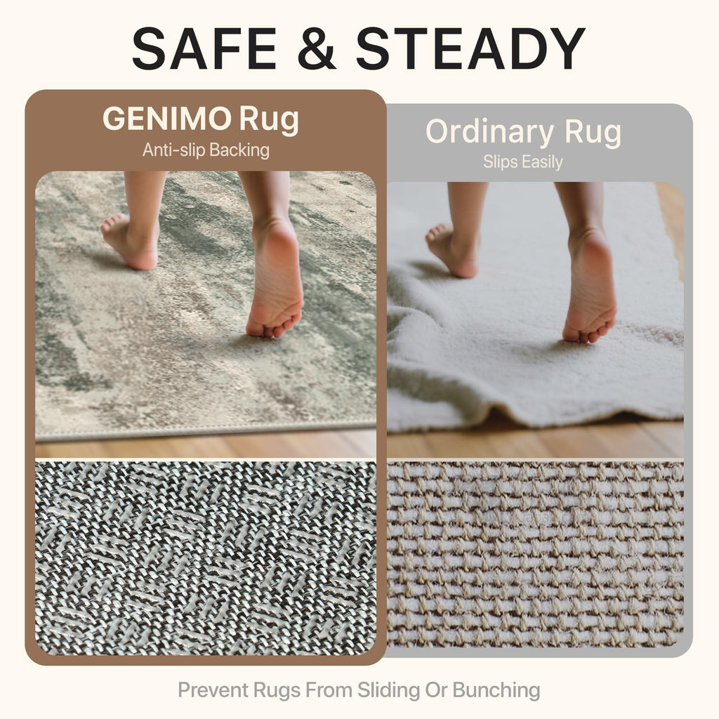2'6"x8' Runner Rug Non Slip Washable Entryway Sage Sand