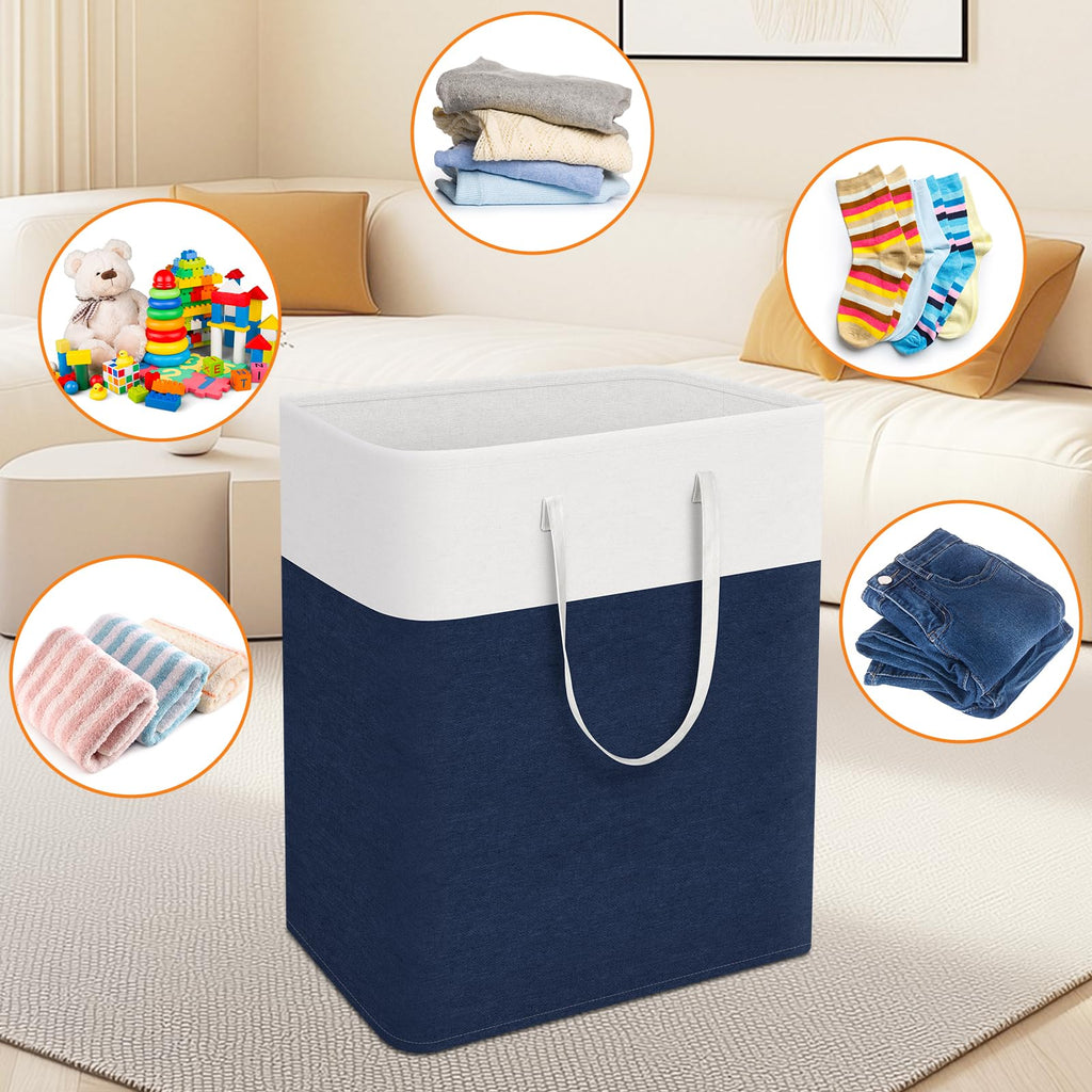 Laundry Basket 3-Pack, Laundry Hamper, 125L-Blue