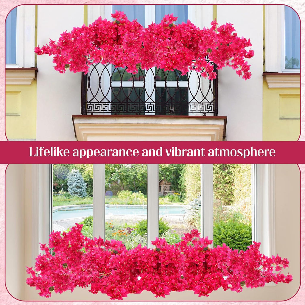 Artificial Bougainvillea Bulk Silk Flower, Rose Red - Set of 16