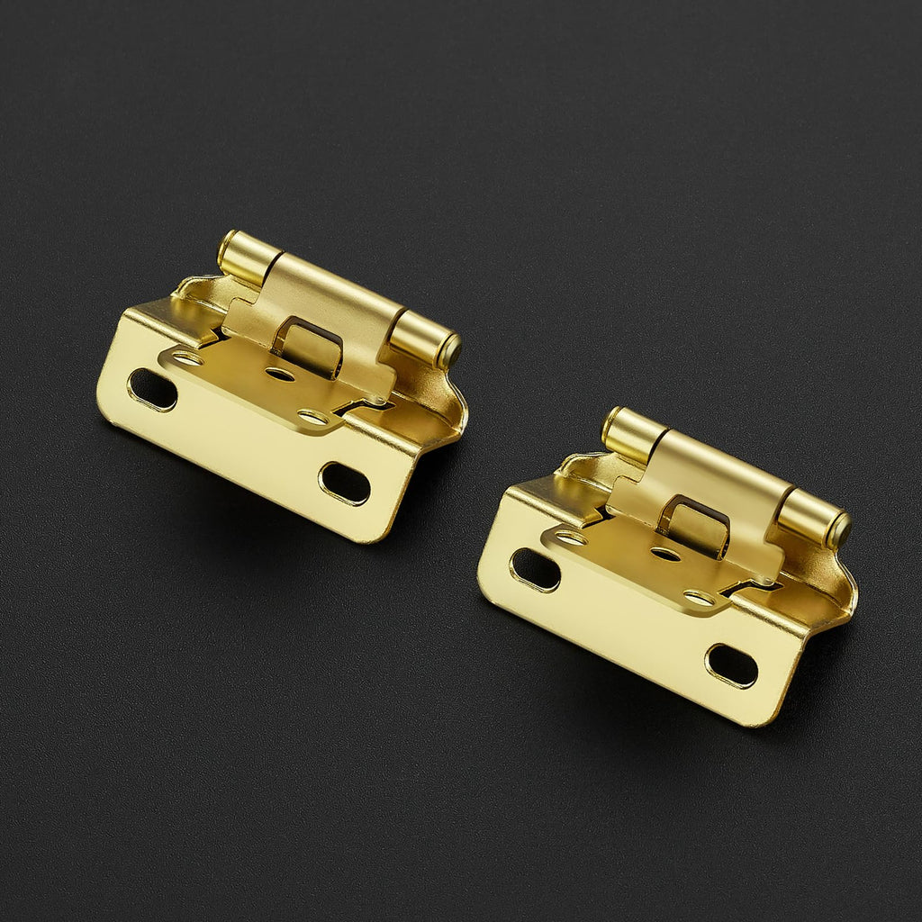Gold Semi-Overlay 1/2 inch Self-Closing Hinges, 60 Pack