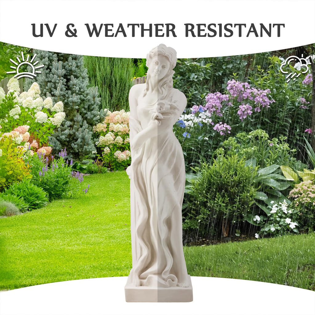 51" Nymph Garden Statue, Roman Goddess Sculpture for Outdoor Decor
