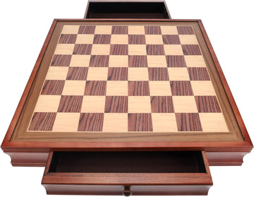 Deluxe Wooden Chess Board with Storage Drawers - Camphor Wood 19 in., Luxury Chess Set & Checkers for Adults