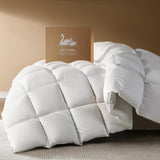 Goose Down Fiber Comforter Queen - All Season Naturally Breathable Down Comforters