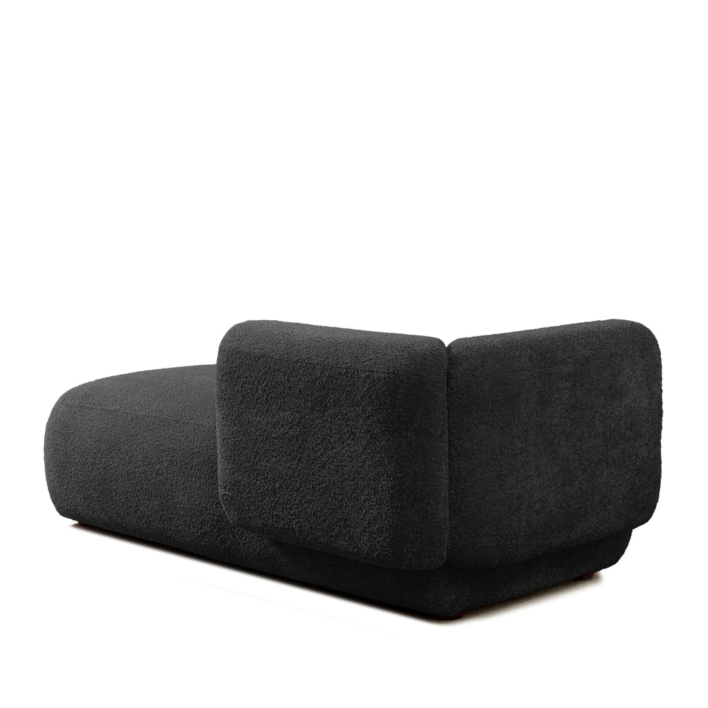 Boucle Upholstered Right Facing Chaise Lounge Indoor Bedroom, Comfy Single Chaise Lounge Modern Leisure Recliner