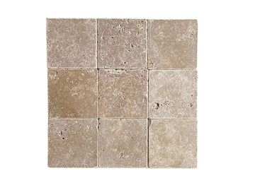 Noce 4x4 Tumbled Travertine Tile Floor Backsplash 9 Piece Pack