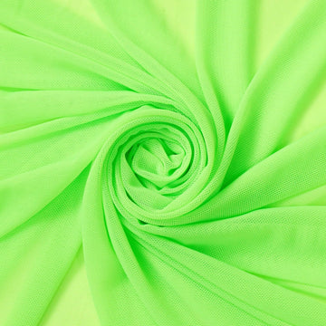 Power Mesh Fabric Breathable Lightweight Sheer 4 Way Stretch Nylon Spandex Blend Netting By The Yard - Neon Green (5