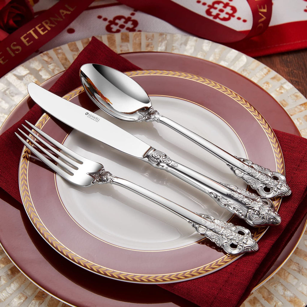 Luxury 45-Piece 18/10 Stainless Steel Flatware Set (Silver)
