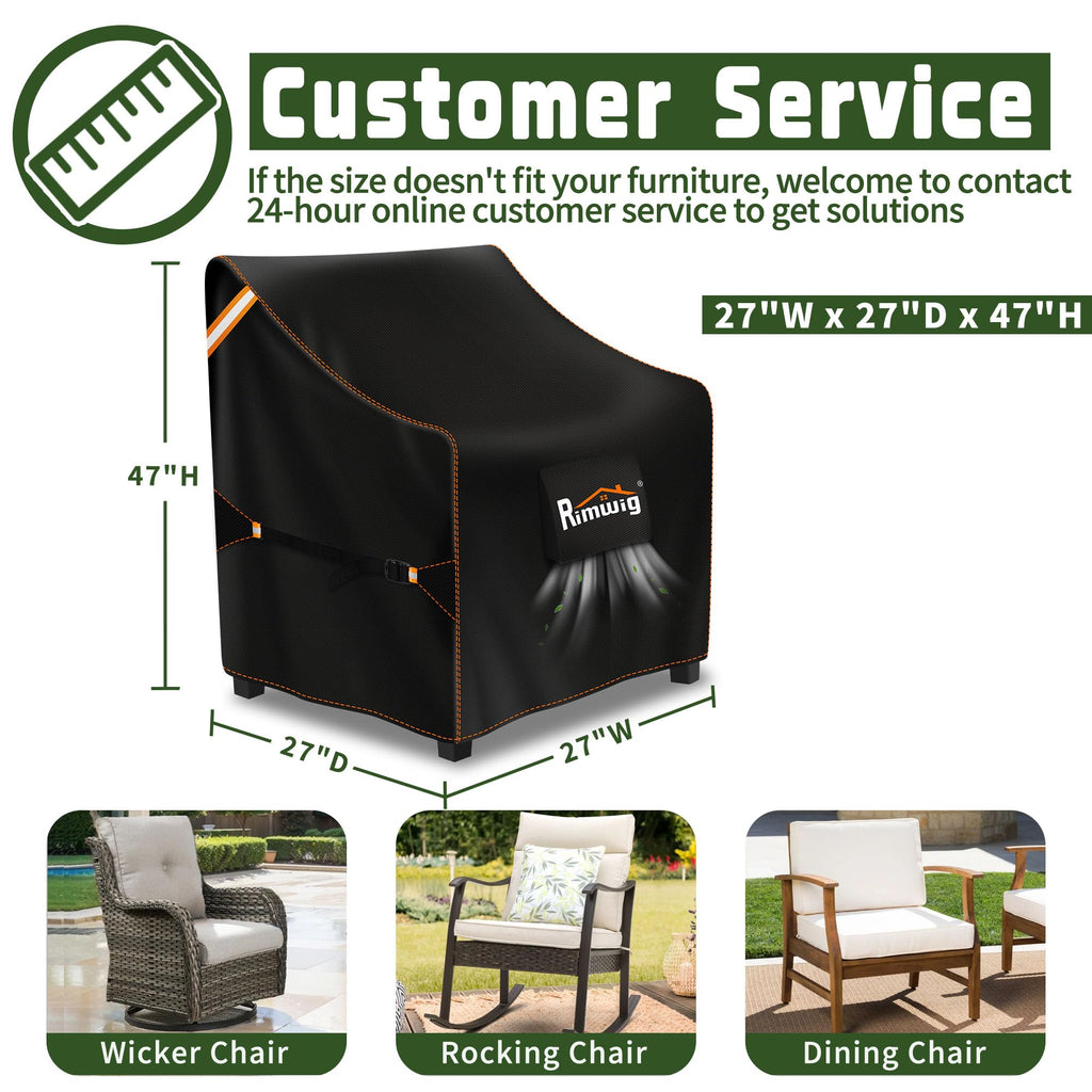 2 Pack, Waterproof Outdoor Furniture Covers, Heavy Duty Wicker Swivel Chair Covers for Garden Lawn 35" W x 38" D x31 H