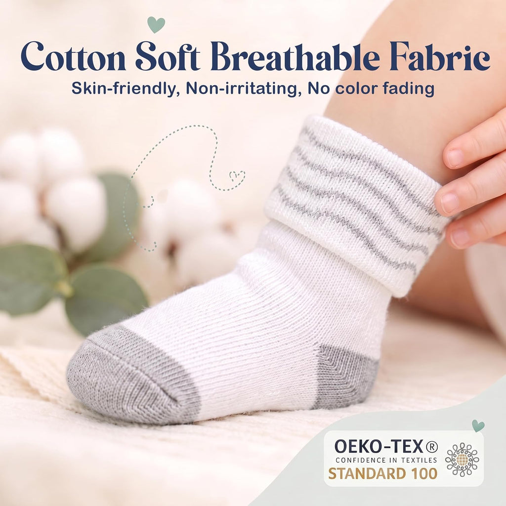 Organic Cotton Blend 12 Pairs Baby Socks Unisex Registry