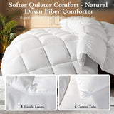 Goose Down Fiber Comforter Queen - All Season Naturally Breathable Down Comforters