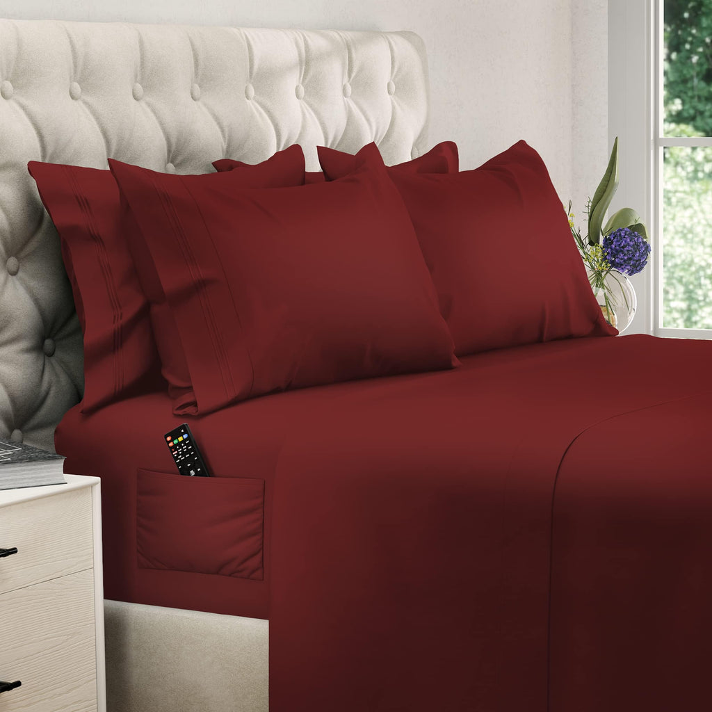 California King Sheet Sets - 6 pcs Breathable Cooling Sheets