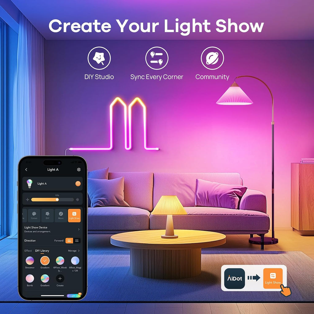 Matter Smart Light Bulb A19, Works with Alexa/Apple Home/Google