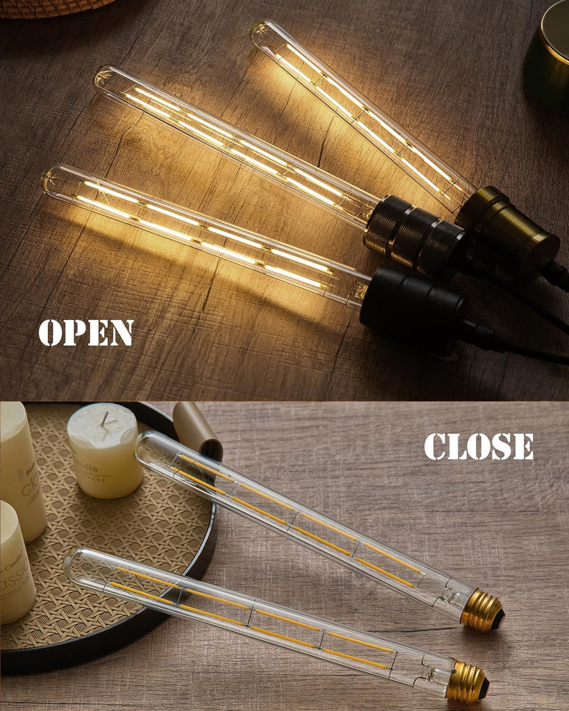 T10 Tubular Bulbs Dimmable Led Light 3000K Bulb E26 Medium Base 10W