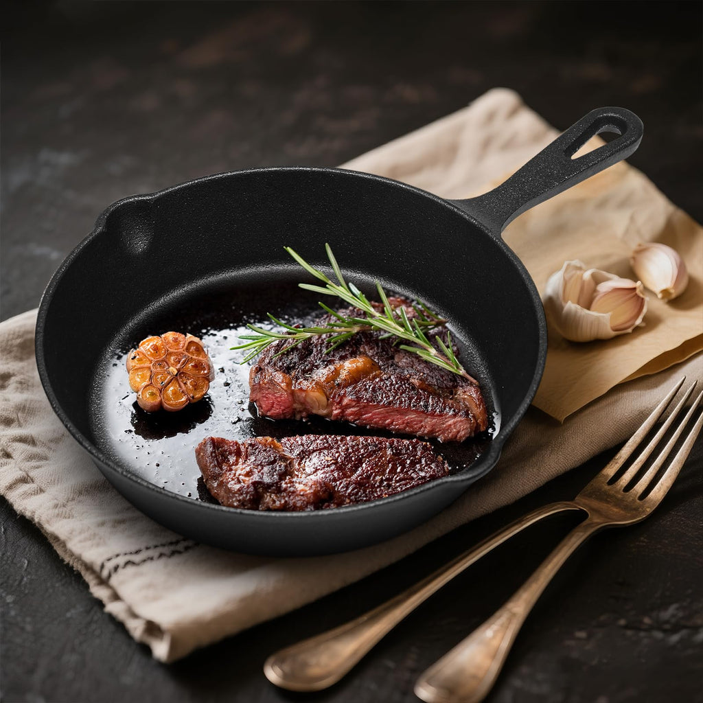 Cast Iron Skillet Set 6/8/10 Inch Raw Iron Frying Pans