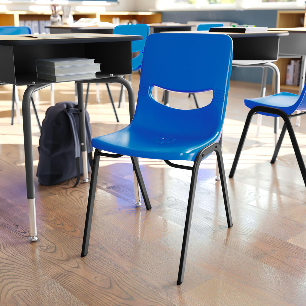 Flex Comfort Classroom Stack Chair, Navy
