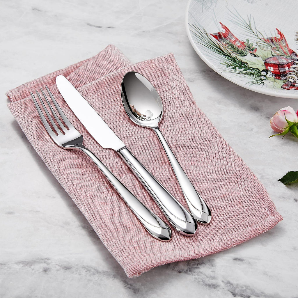 Premium Astra 20/45/65-Piece Silverware Set (45, Silver)