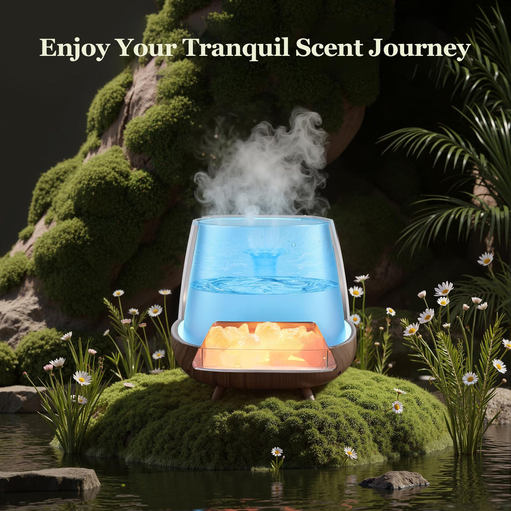 Essential Oil Diffuser : 4-in-1 Himalayan Salt Lamp(Black)