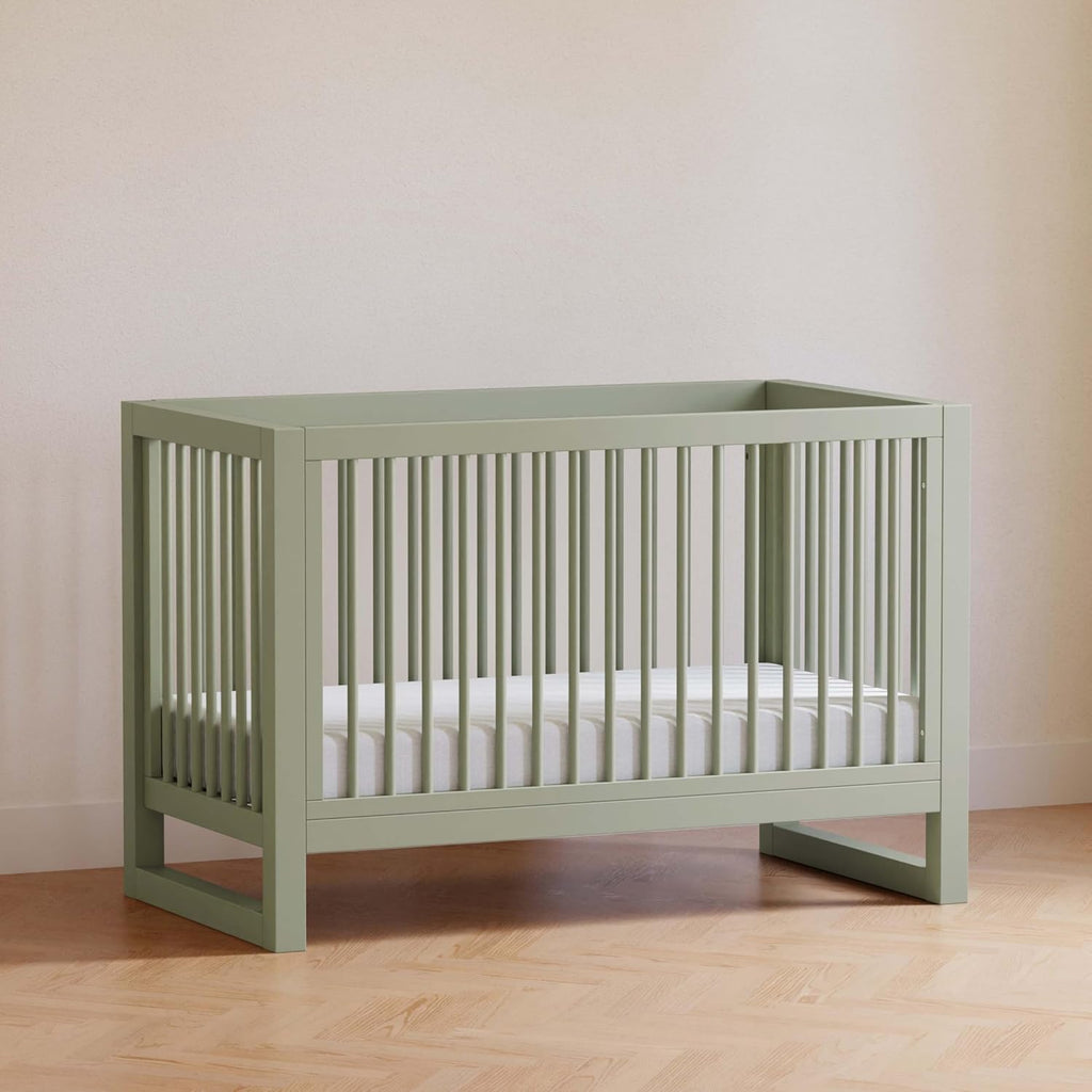 Nantucket 3-in-1 Convertible Crib with Toddler Bed Conversion Kit in French Sage, Greenguard Gold Certified, 100%