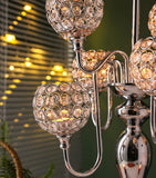 Silver Candelabra for Table Centerpiece with Crystal, 7 Arms 27.1 inch Tall Candle Holders with Globes, Dining Table