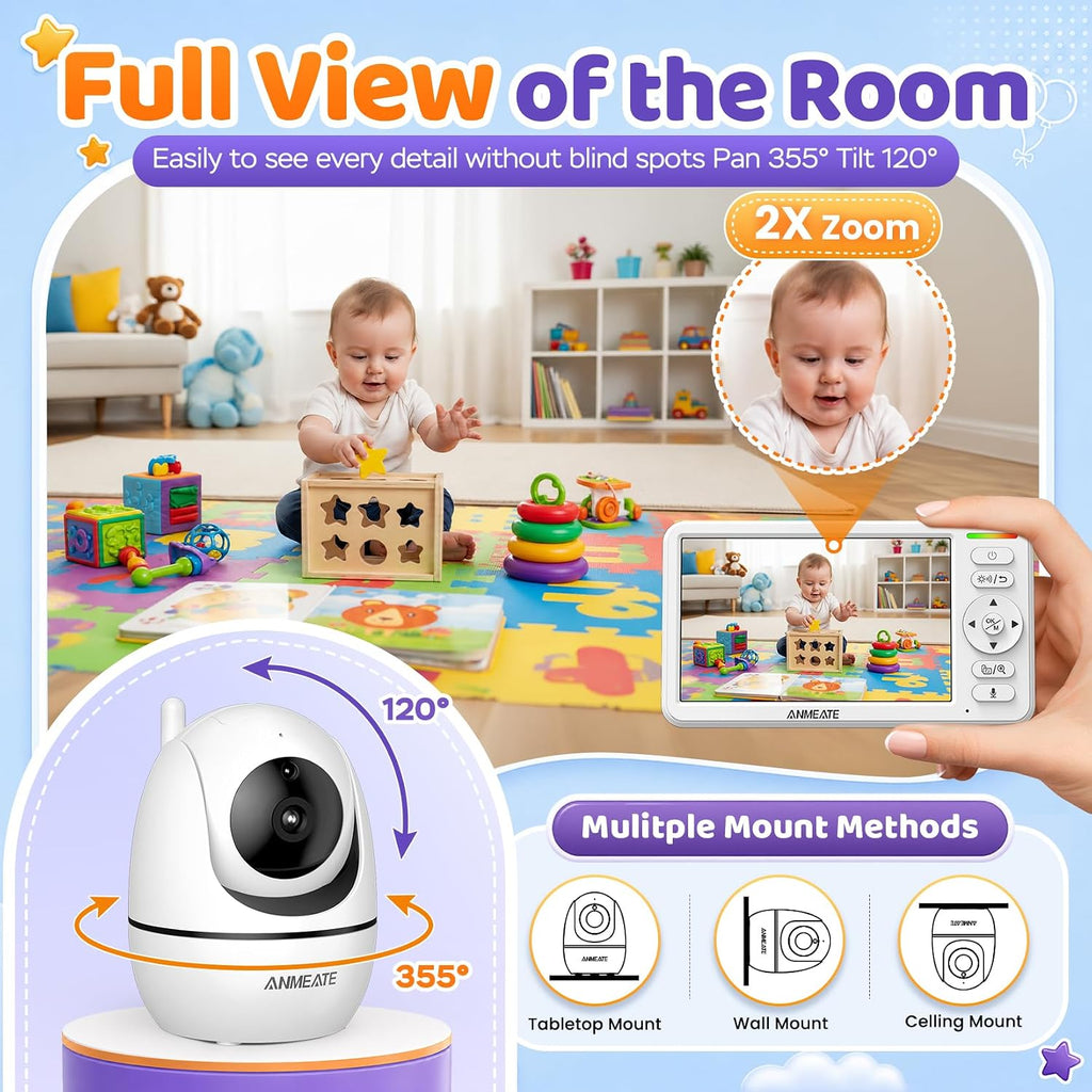 6" Video Baby Monitor with Camera and Audio No WiFi