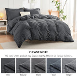7 Piece King Comforter Set Seersucker, All Season Luxury Bed in a Bag, Bedding Set with Comforters, Sheets