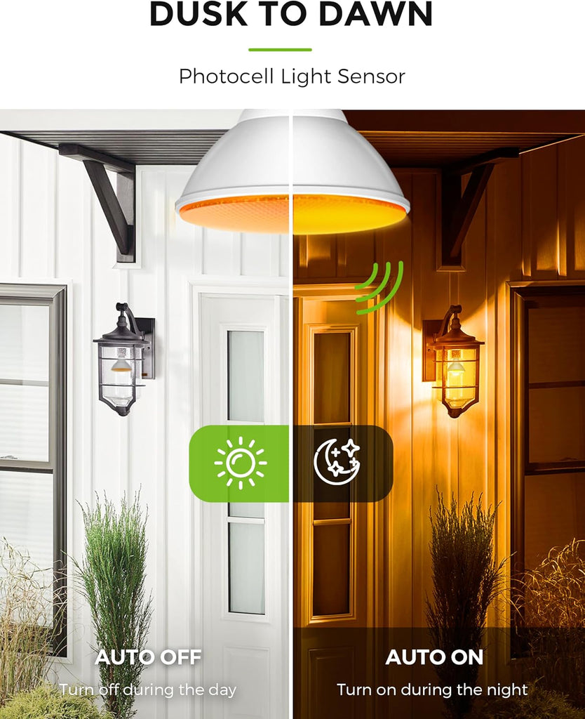 Dusk to Dawn Yellow Bug Light Bulbs Outdoor, PAR30 Flood Light